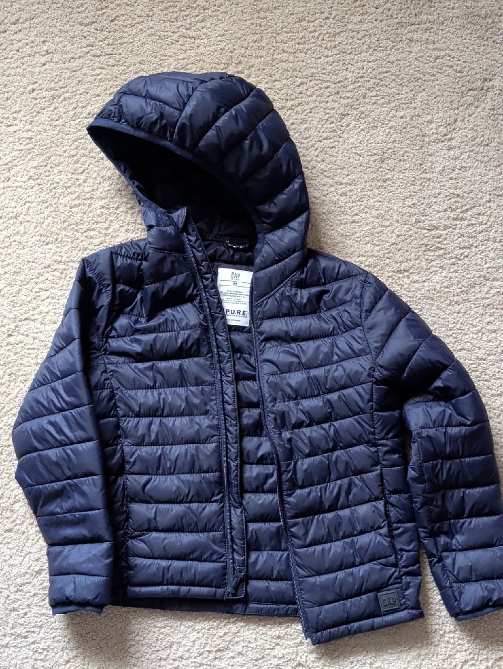Kids GAP Navy Hooded Lightweight Puffer Jacket